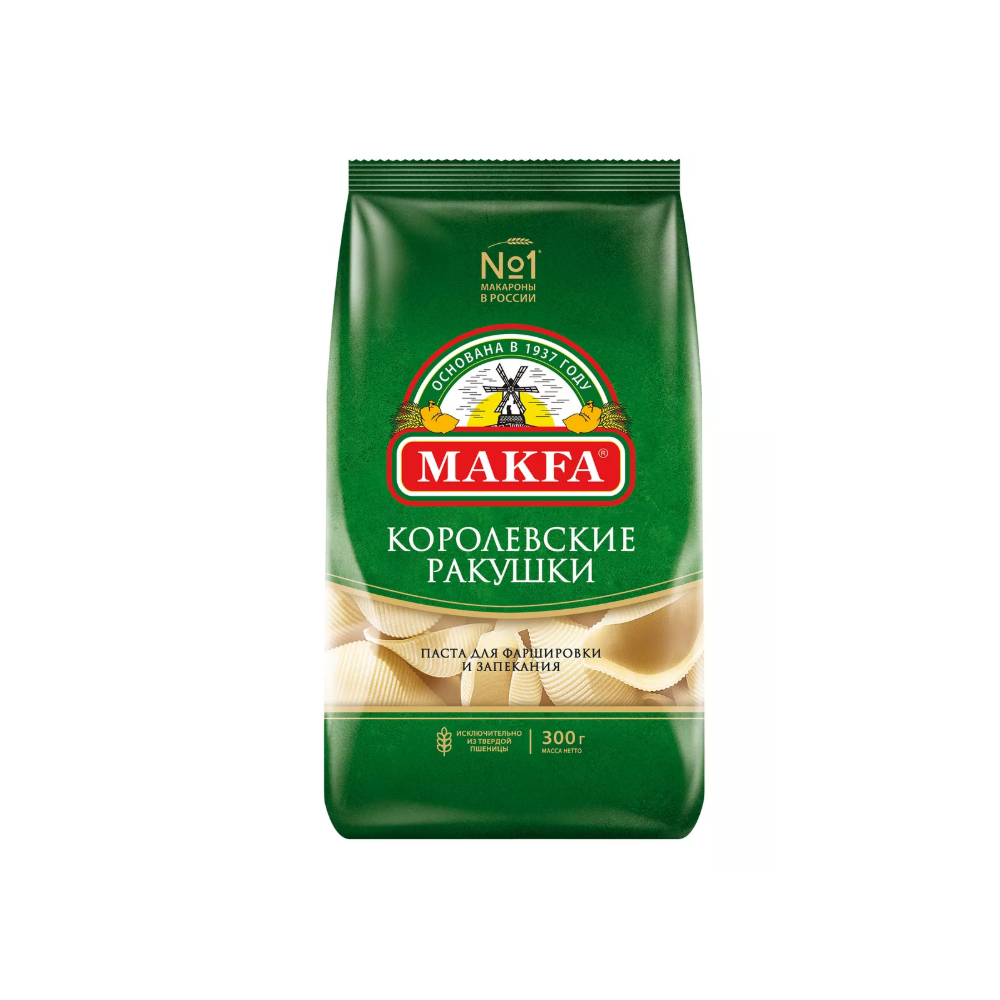 Макаронные изделия Королевские ракушки Макфа 300г