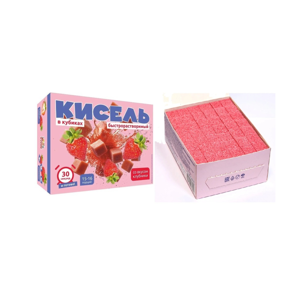 Кисель Клубника в кубиках б/п 450г