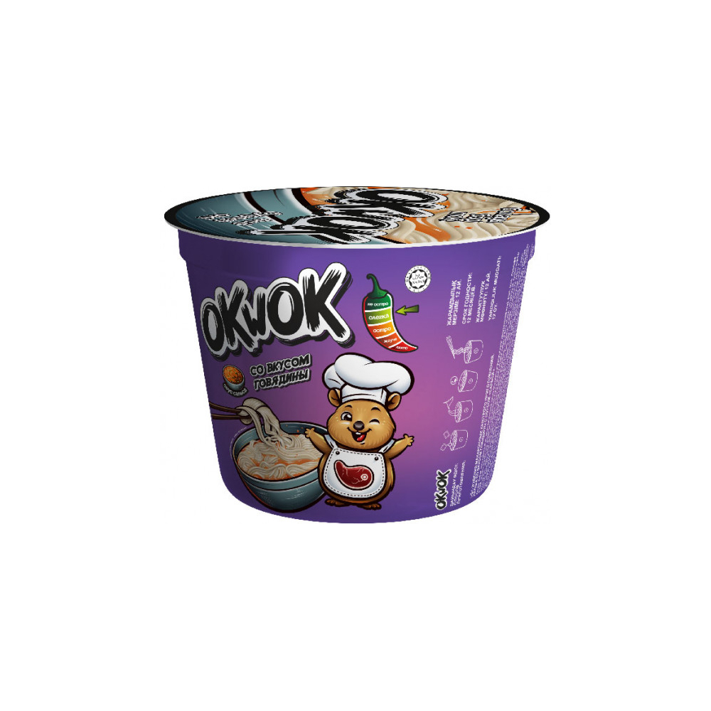 OkWok со вкусом говядины с соусом сальса ЧАША 120 г