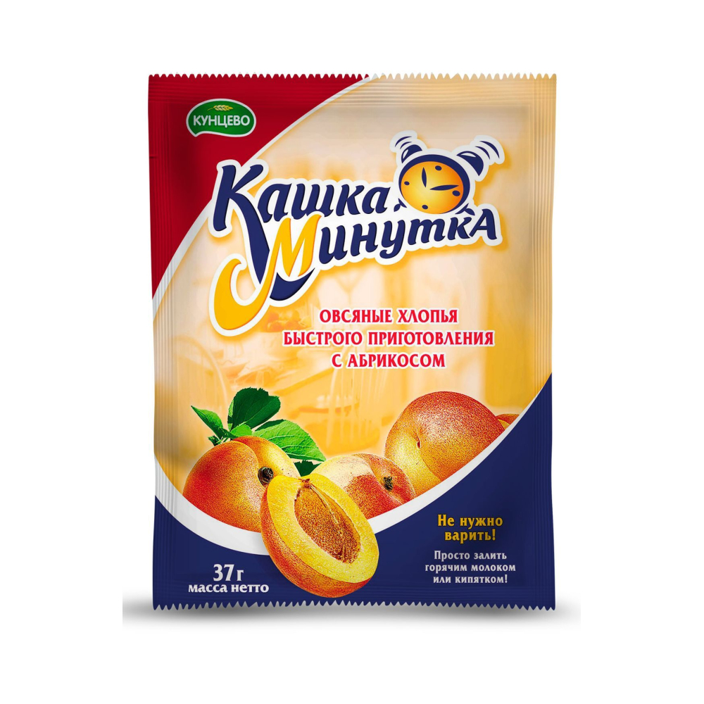 Кашка Минутка Хлопья овсяные с Абрикосом б/п 37г