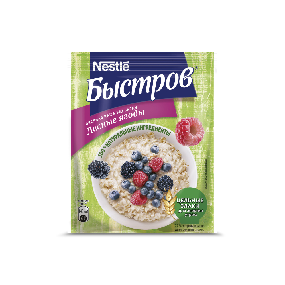 Хлопья овсяные б/варки Быстров Лесные ягоды 40г