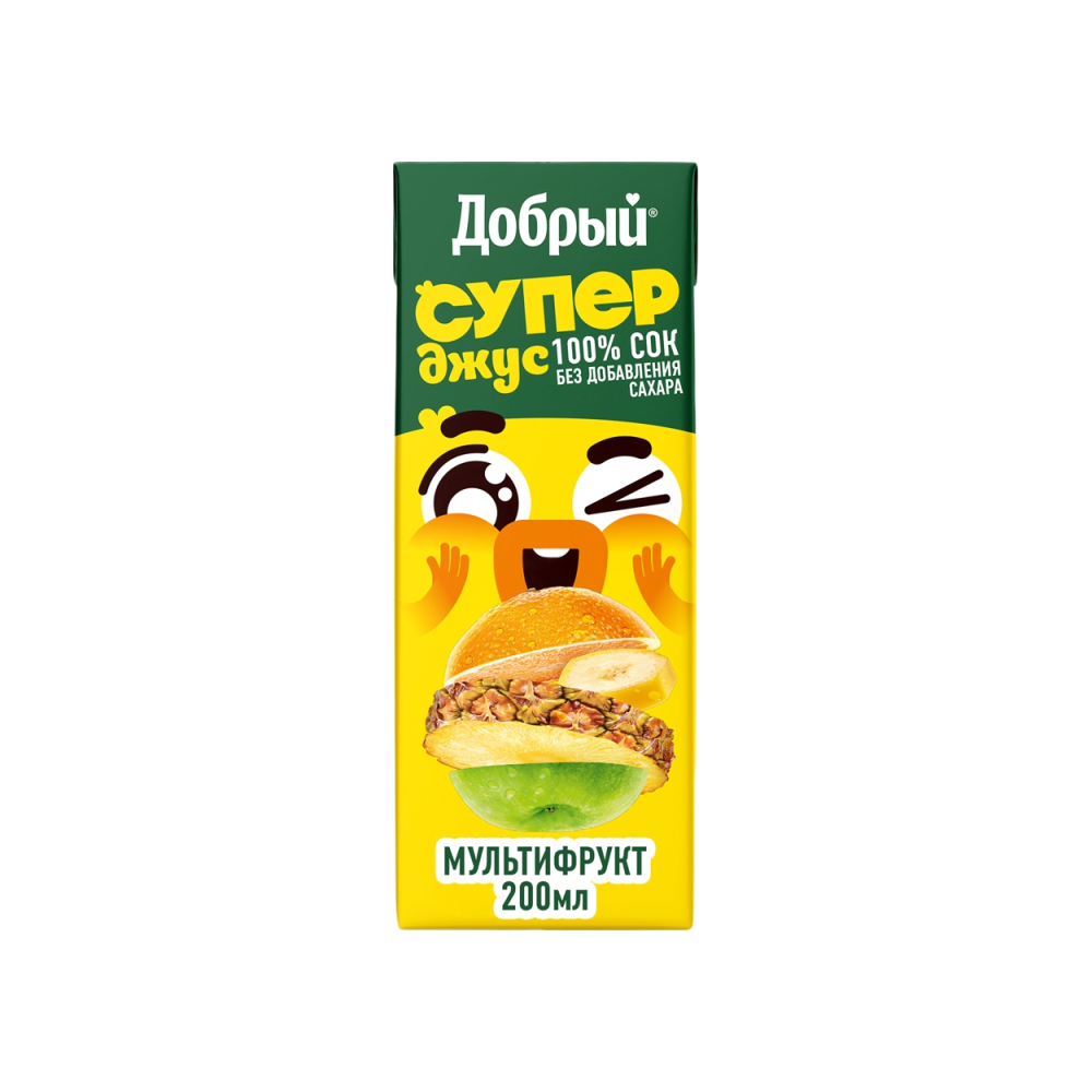 Сок Добрый Супер джус мультифруктовый 0,2л