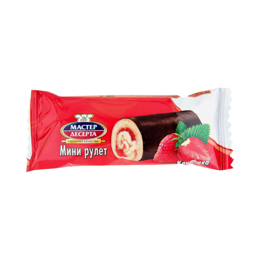 Мини-рулет Мастер десерта Клубника 35г