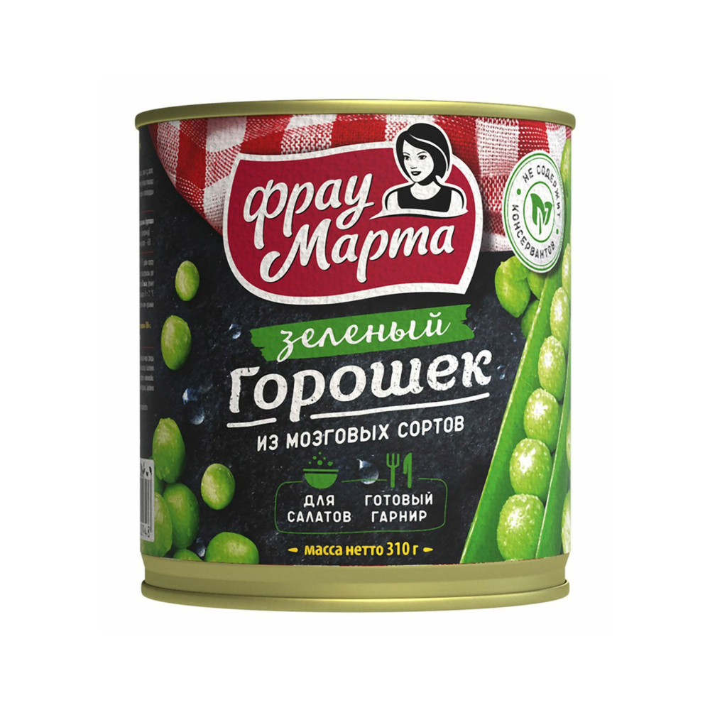 Горошек зеленый.Фрау Марта ГОСТ 310г [АКЦИЯ]