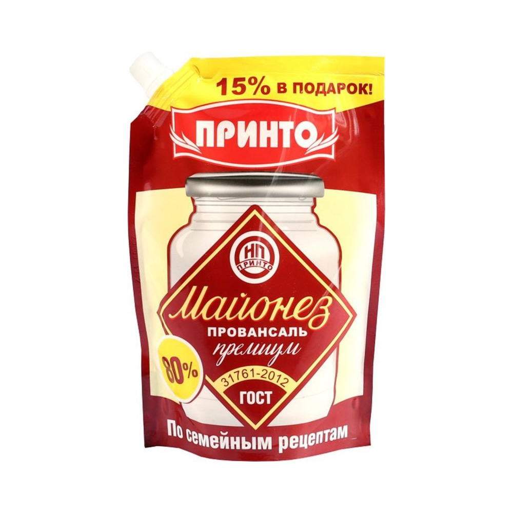 Майонез Принто Провансаль Премиум ж.80% 400г
