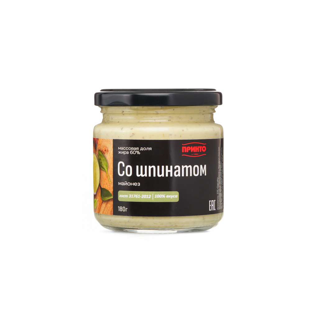 Майонез со шпинатом ж.60% Принто 180г
