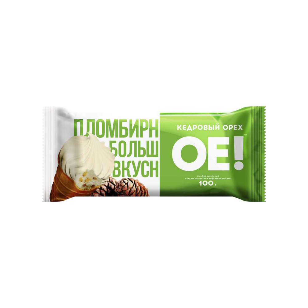БЗМЖ В/ст Пломбир "ОЕ" Кедровый Орех 80гр
