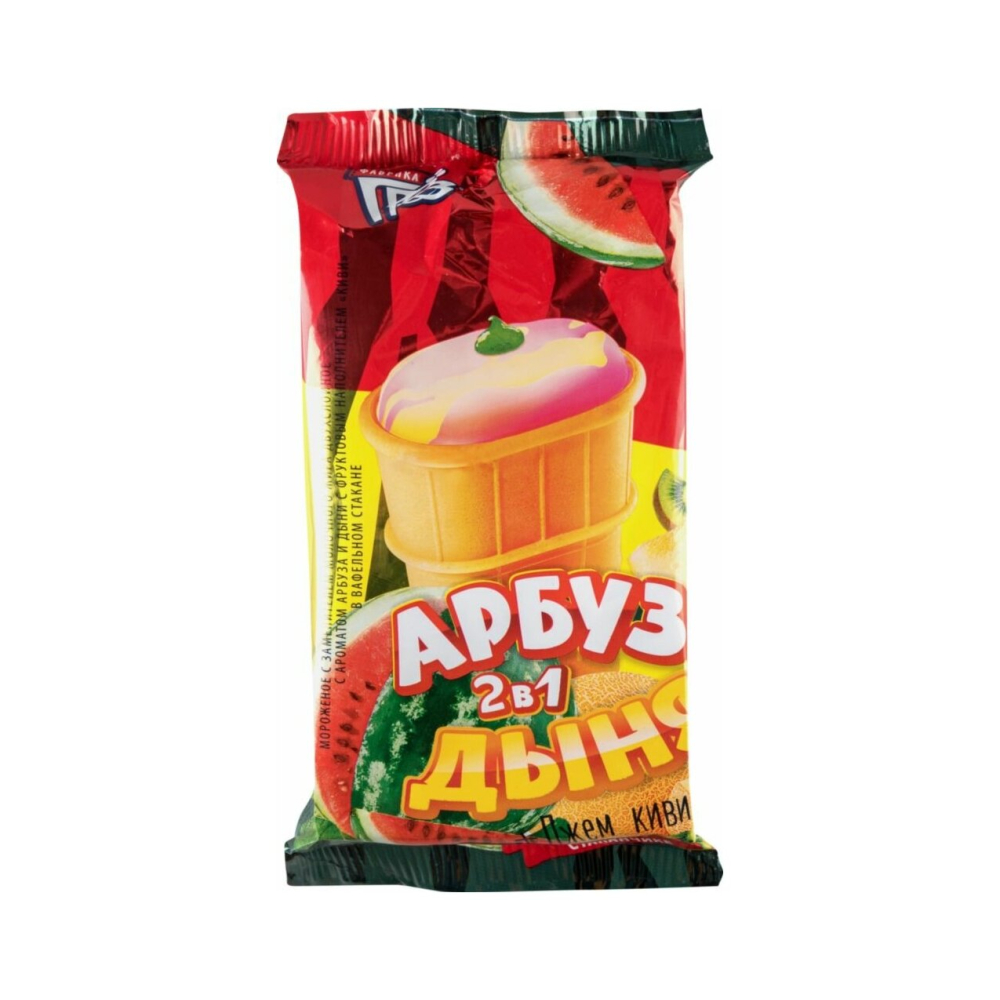 СЗМЖ Мороженое Фабрика Грез Арбуз/дыня+джем киви в/ст 90г