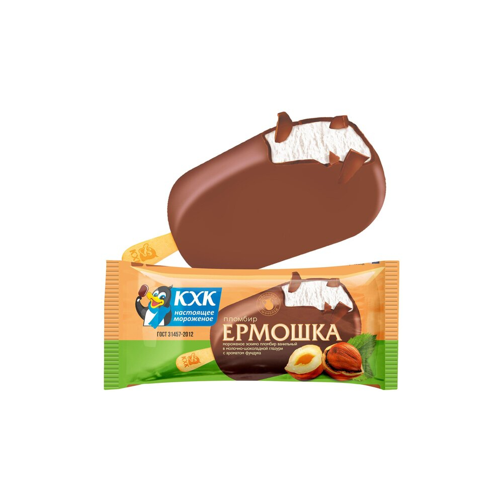 БЗМЖ Мороженое эскимо Ермошка пломбир с ароматом фундука 65г