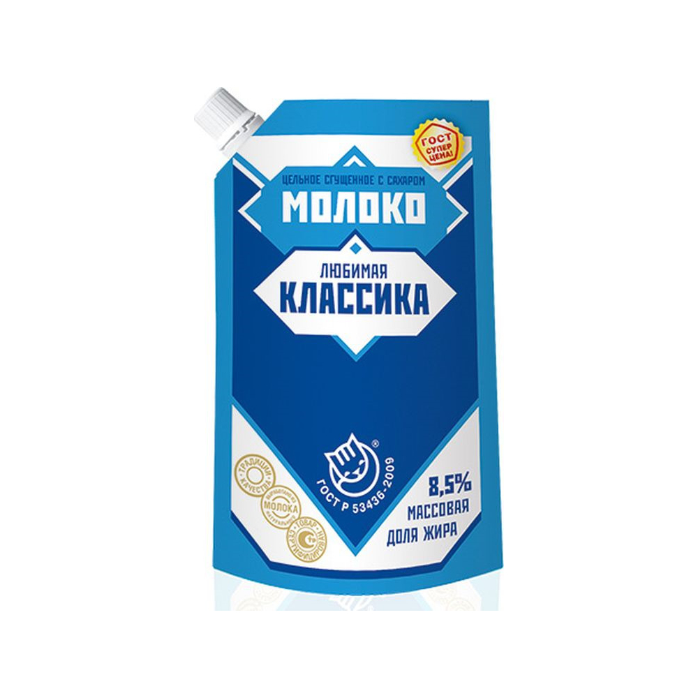БЗМЖ Молоко сгущенное цельное с сахаром Любимая Классика м.д.ж.8,5% 270г [АКЦИЯ]
