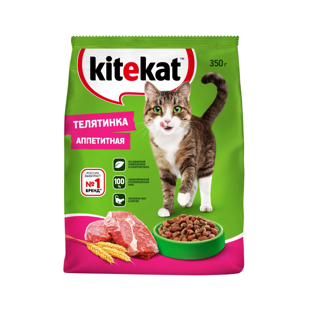 Корм сухой д/к Китекат Телятинка Аппетитная 350г