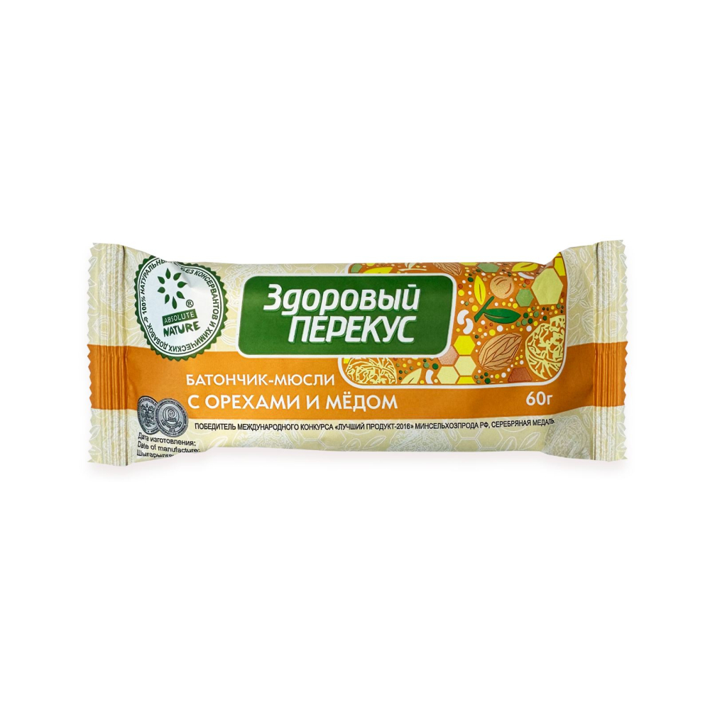 Здоровый перекус Орех/Мед 60г