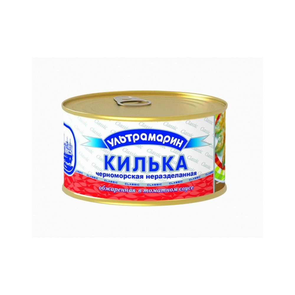 Килька черноморская неразделанная обжаренная в т/с Ультрамарин 240г
