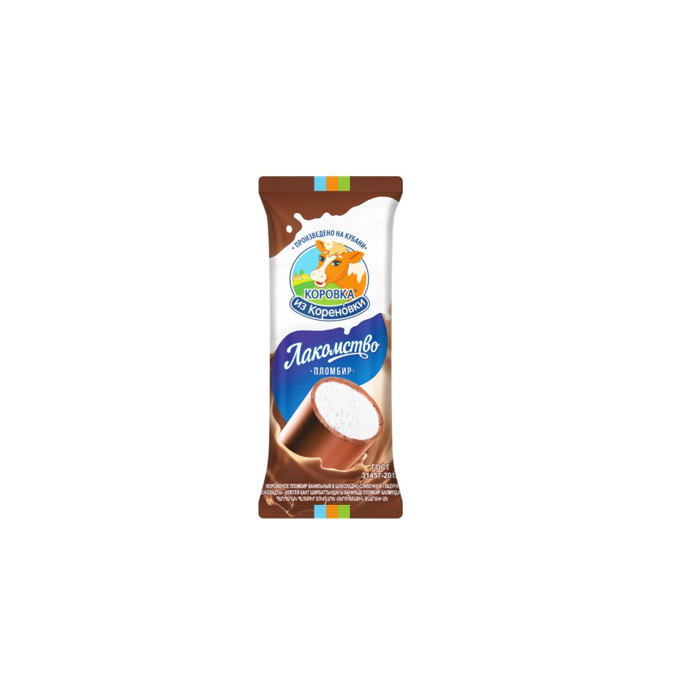 БЗМЖ Мороженое Коровка из Кореновки Кубанская Лакомка пломбир 90гр