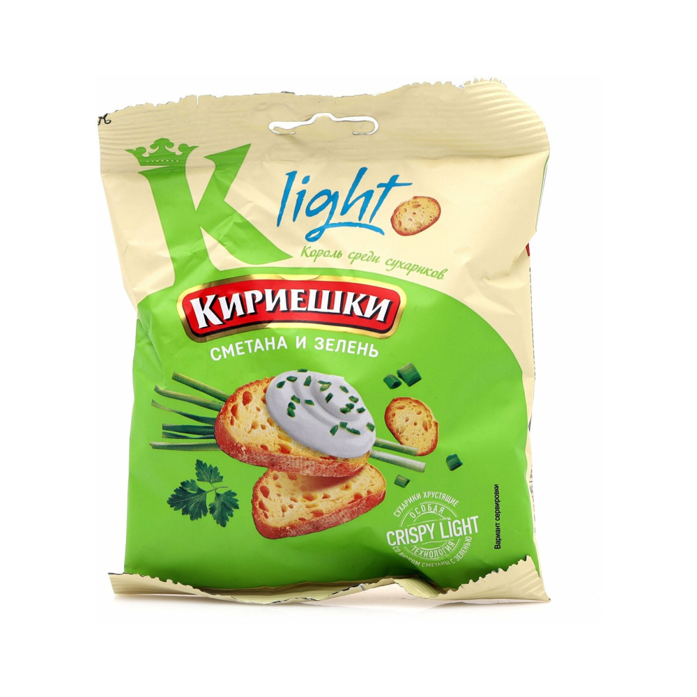 Сухарики Кириешки Лайт Сметана/Зелень 33г