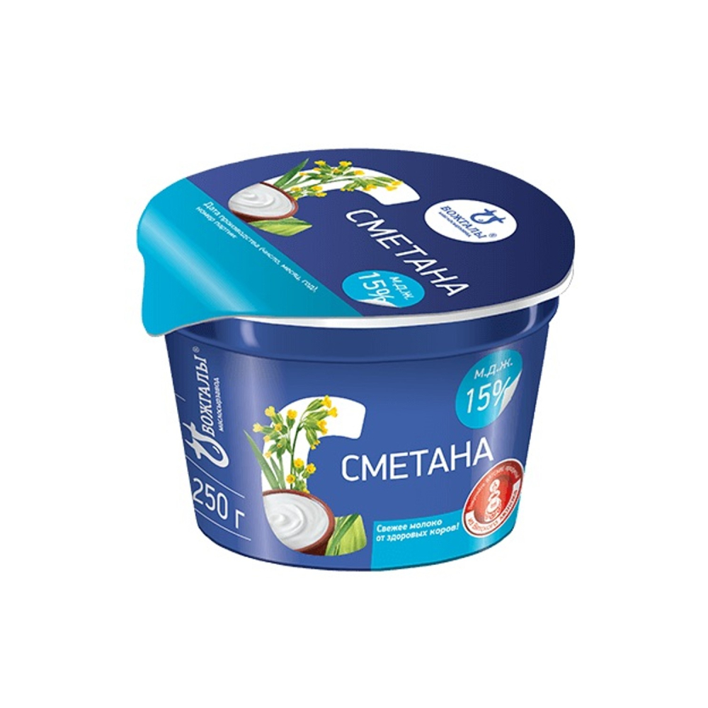 БЗМЖ Сметана ж.15% 250г Вожгалы