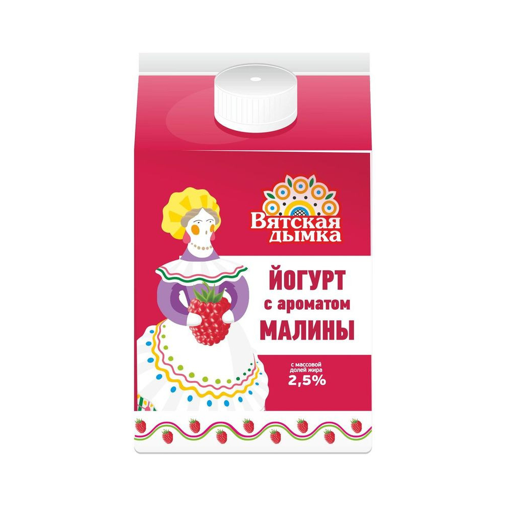 БЗМЖ Йогурт с ароматом малины ж.2,5% 0,45л пюр/пак