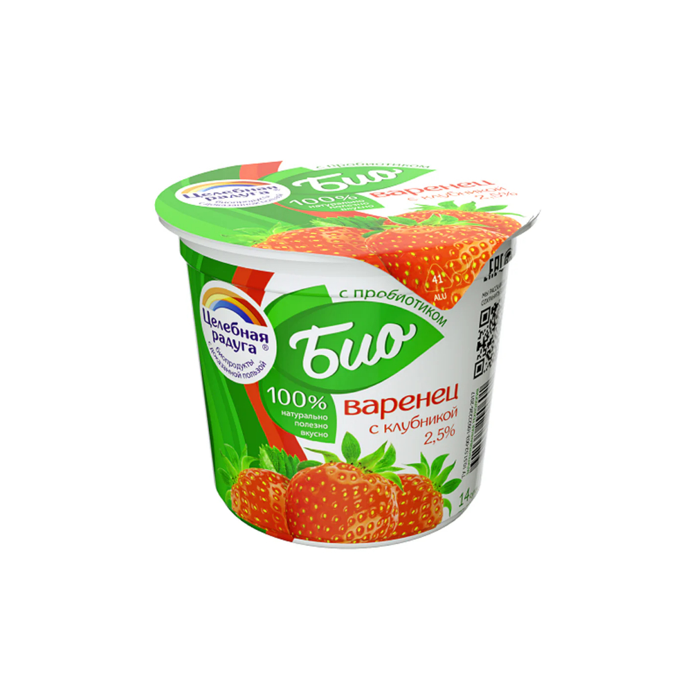БЗМЖ Био Варенец Клубника стакан ж.2,5% 150г