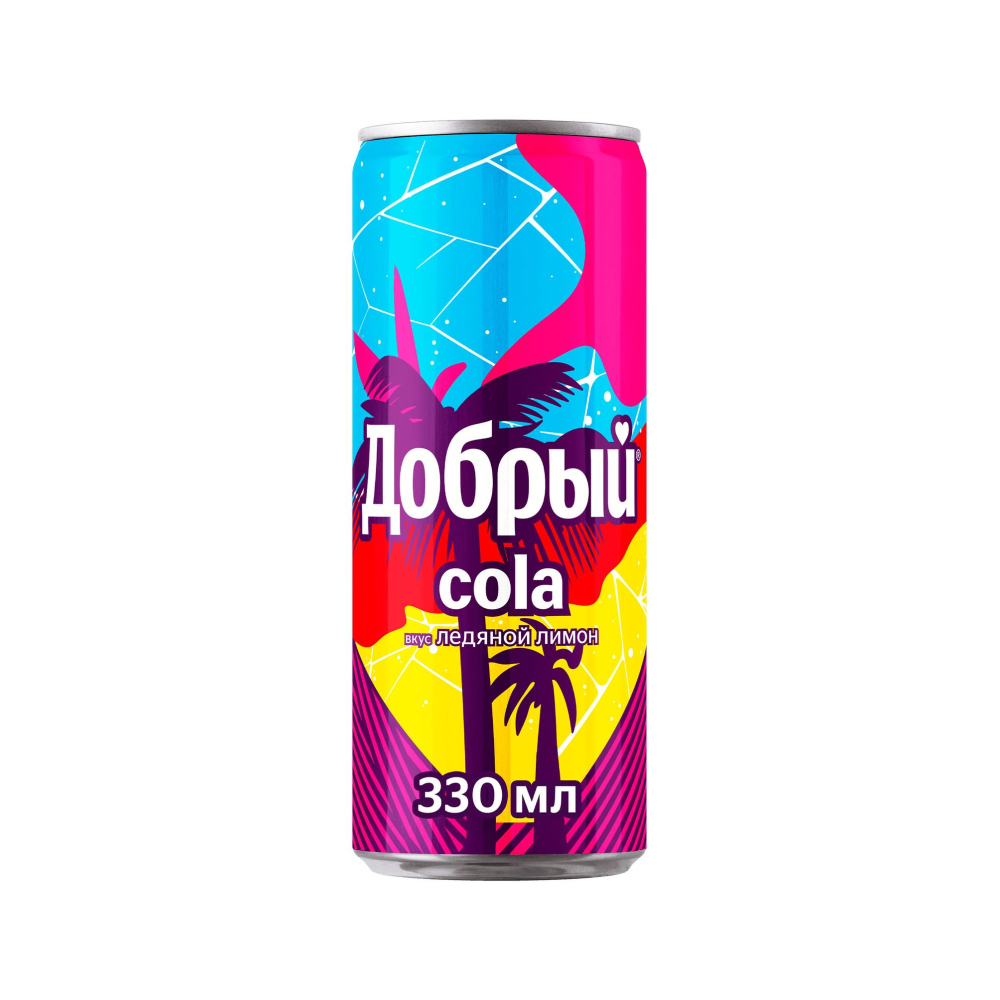 Напиток б/а с/г Добрый кола Ледяной лимон ж/б 0,33л