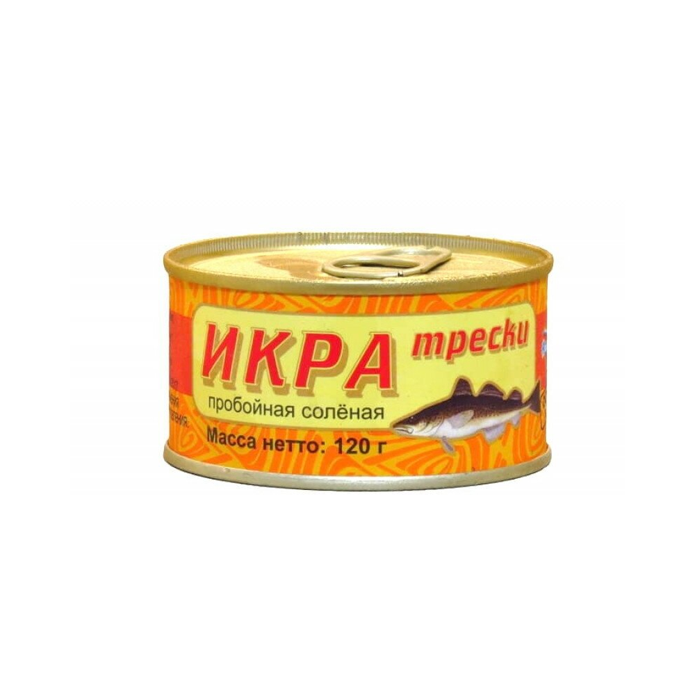 Икра трески пробойная соленая 120г