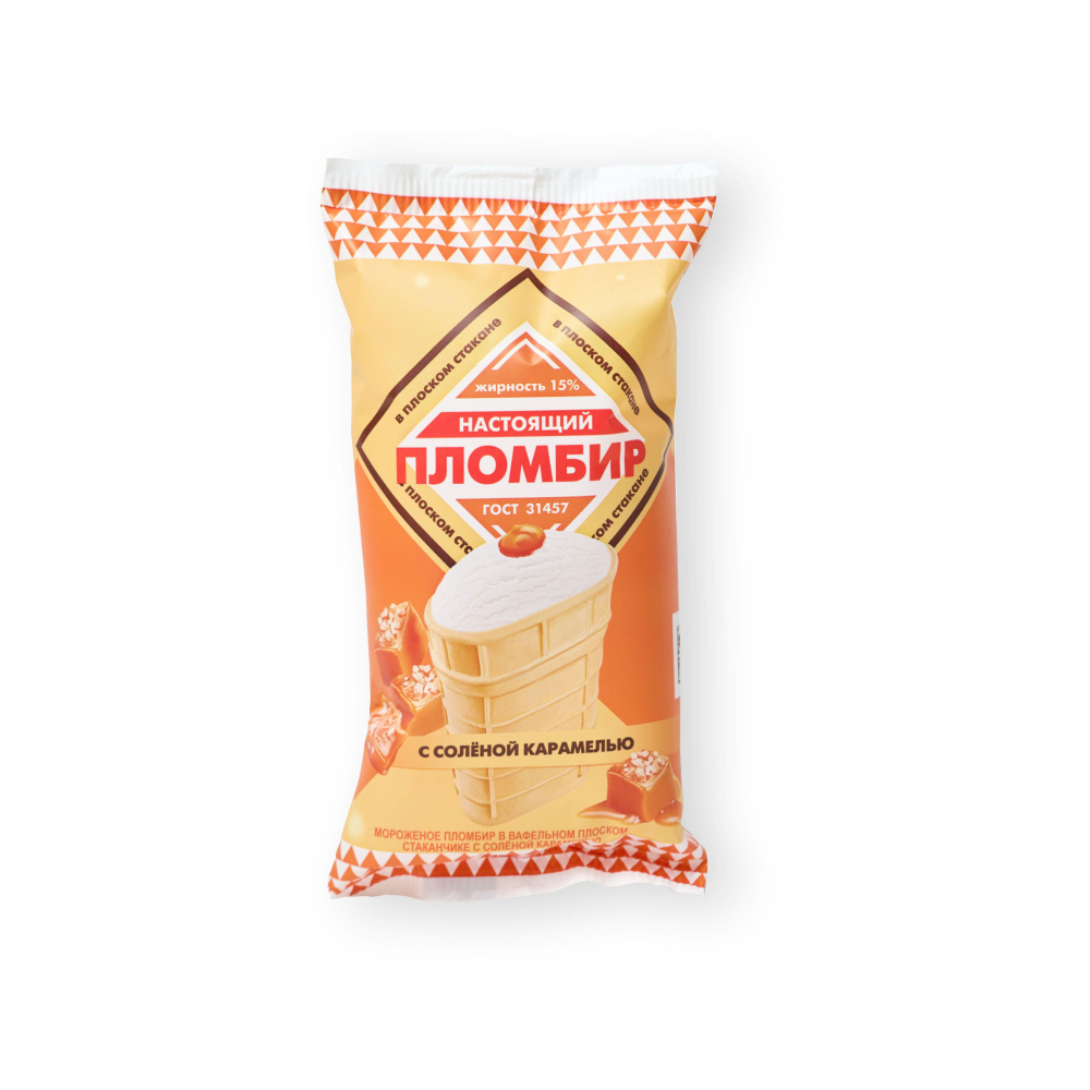 БЗМЖ Мороженое ГОСТ Пломбир соленая карамель 70г