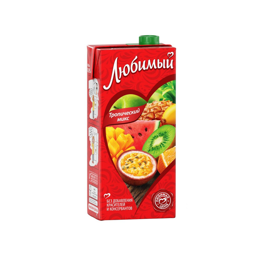 Напиток сокосодержащий Любимый Тропический микс 0,95л